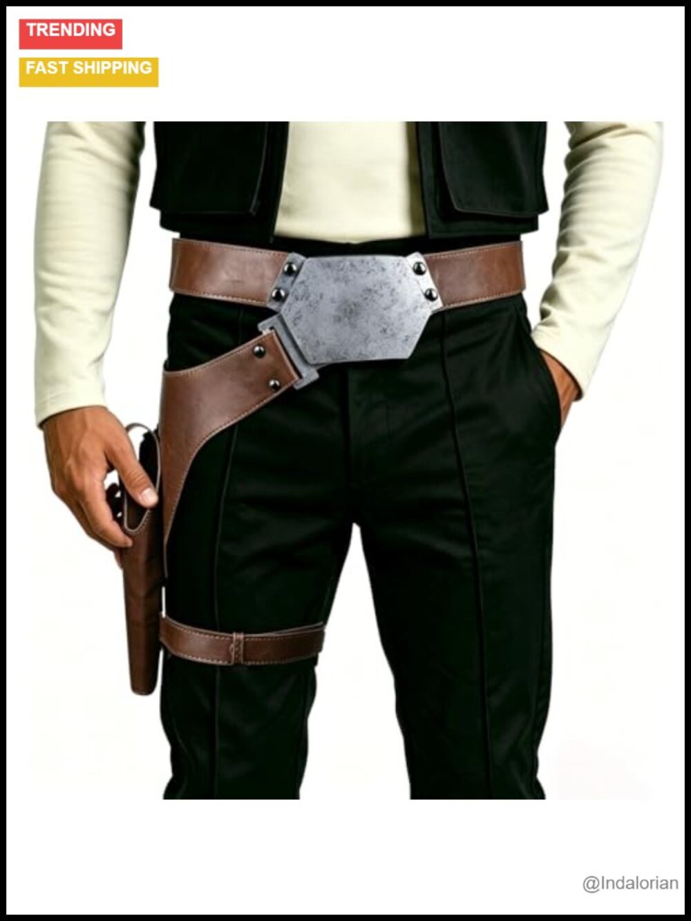 PU Leather Han Solo Belt Holster Cosplay Costume Accessory Adjustable